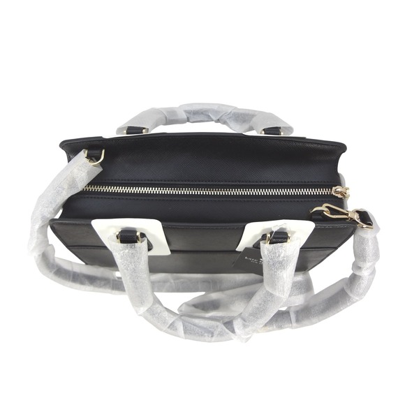 NWT Kate Spade Madison Saffiano Leather Medium Satchel Black Gold-Tone Hardware - Picture 6 of 9